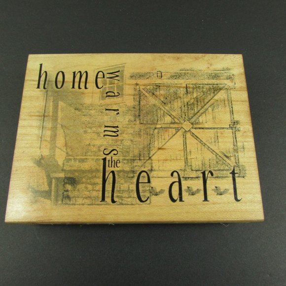 Home Warms The Heart Collage Rubber Stamp - Picture 1 of 5
